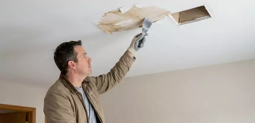 Ceiling Water Stain and Drywall Repair in Snellville
